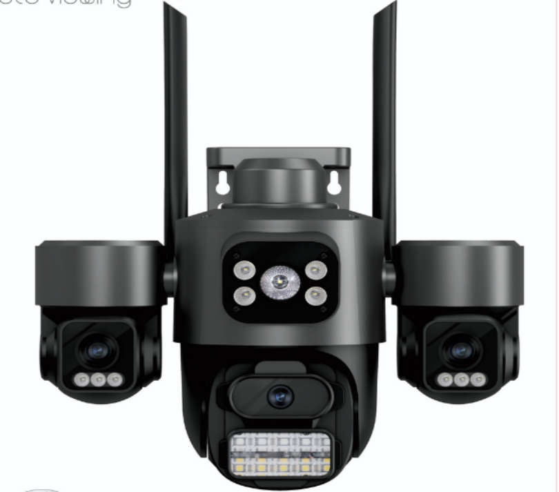 ICsee 6K HD Triple Lens PTZ Outdoor Security Camera 12MP Auto Tracking WiFi CCTV