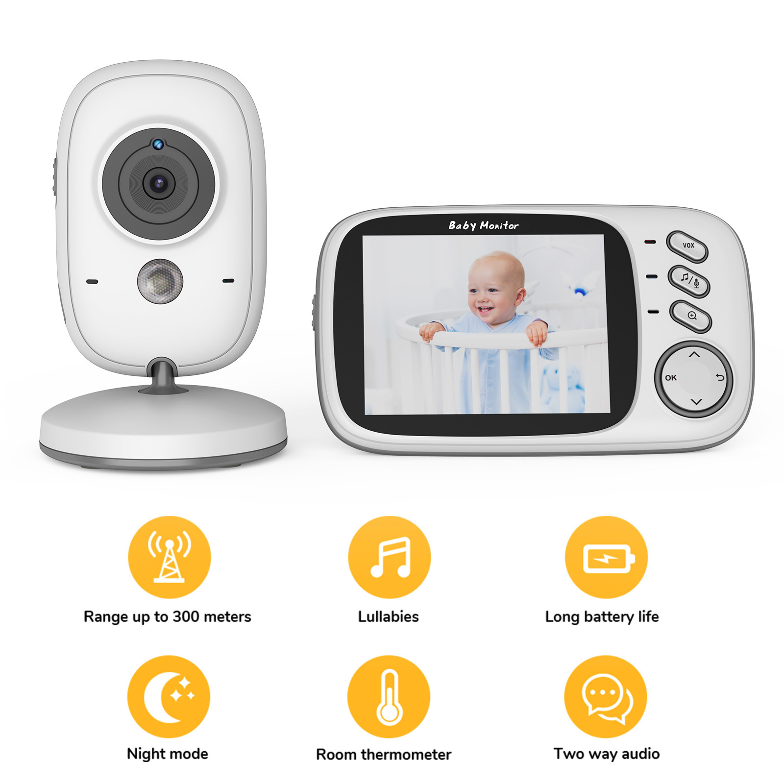 Factory direct sales VB603 baby care night vision device monitoring monitor baby camera wireless