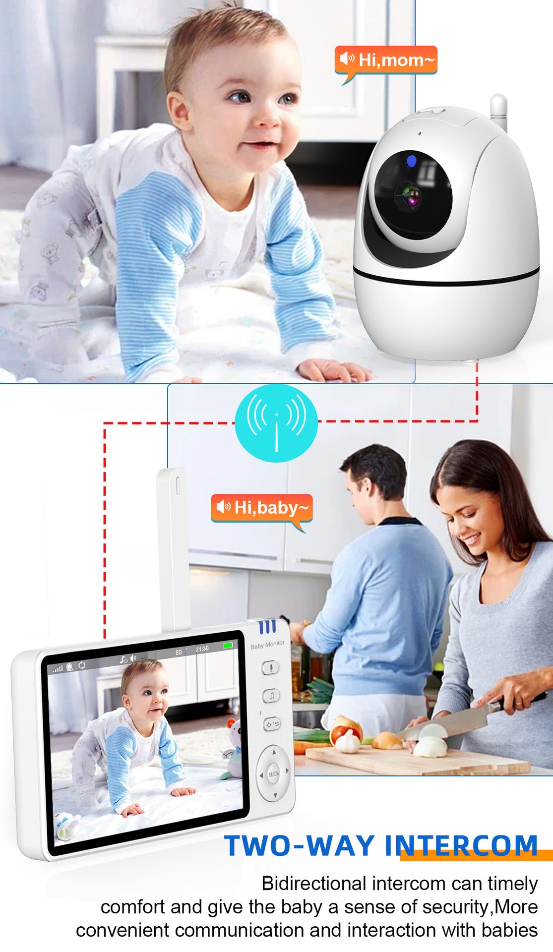 New hot selling baby monitor baby monitor no need for wifi baby crying reminder baby monitor