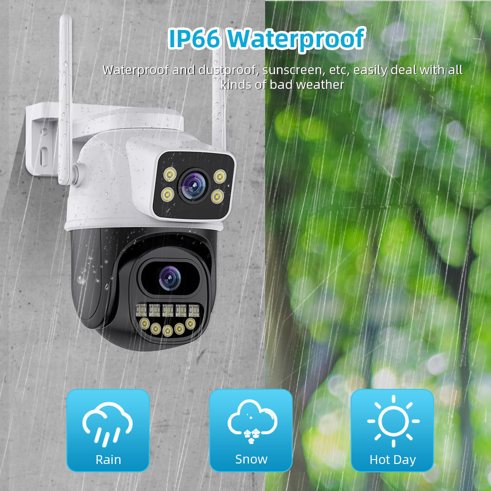 ICSEE dual lens wireless WiFi monitoring camera, high-definition full-color night vision, mobile phone remote outdoor monitor