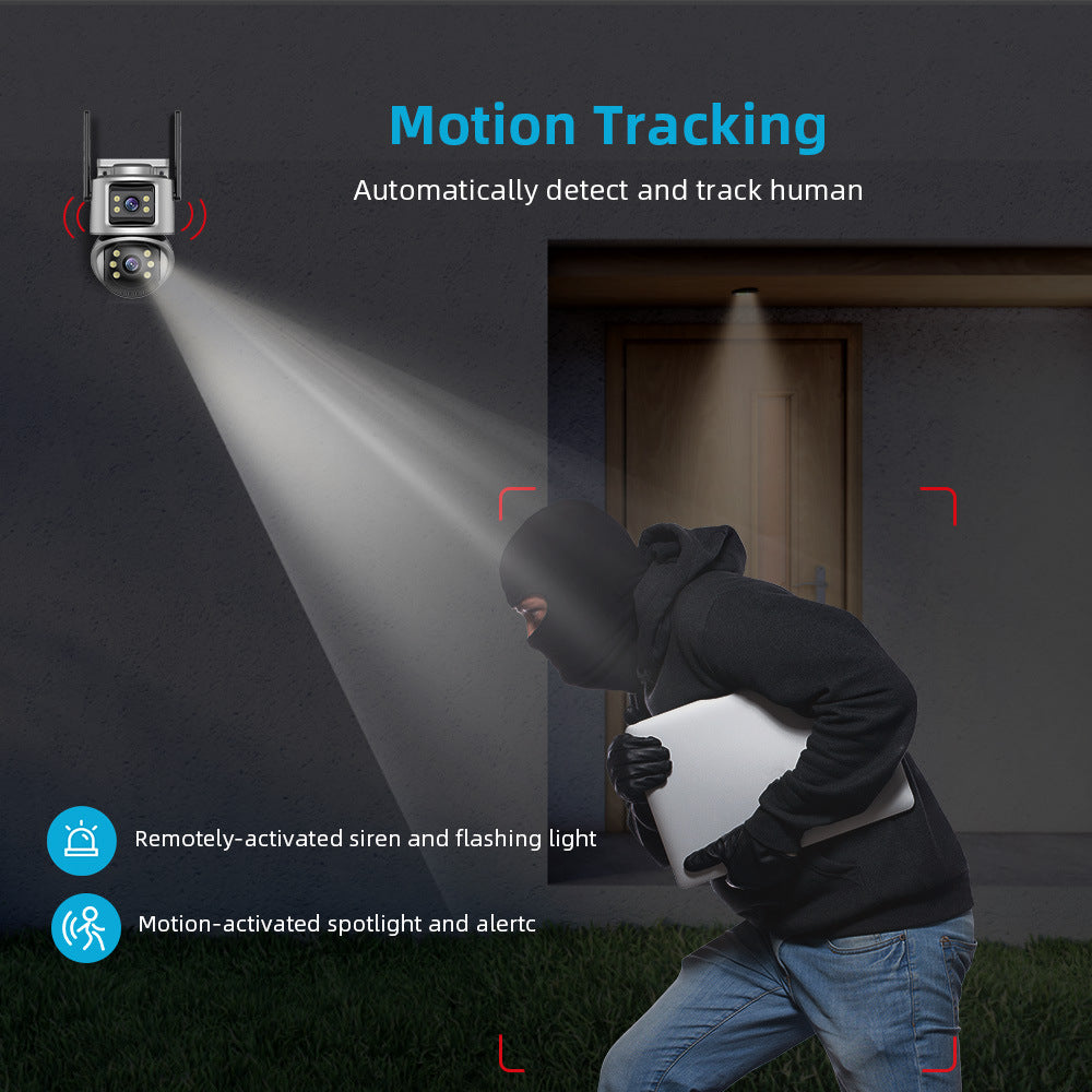 Super look at ICSee binocular gun ball linkage wireless wifi monitoring ball machine outdoor network camera