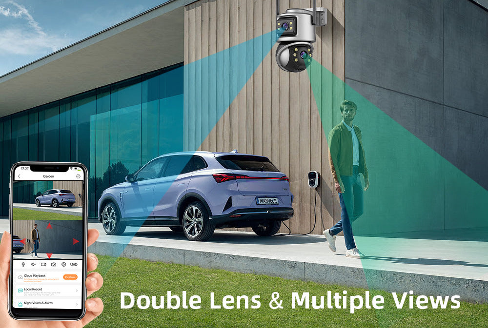 Super look at ICSee binocular gun ball linkage wireless wifi monitoring ball machine outdoor network camera