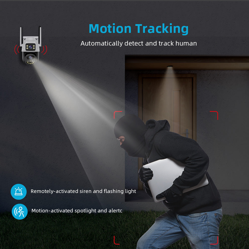 ICSEE dual lens wireless WiFi monitoring camera, high-definition full-color night vision, mobile phone remote outdoor monitor