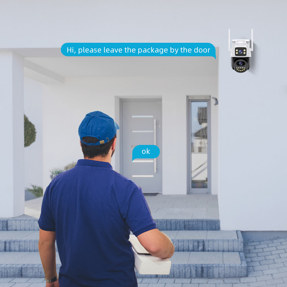 ICSEE dual lens wireless WiFi monitoring camera, high-definition full-color night vision, mobile phone remote outdoor monitor