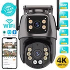 4K 8MP WiFi PTZ Outdoor IP Camera Dual Lens AI Auto Tracking Audio CCTV iCSee