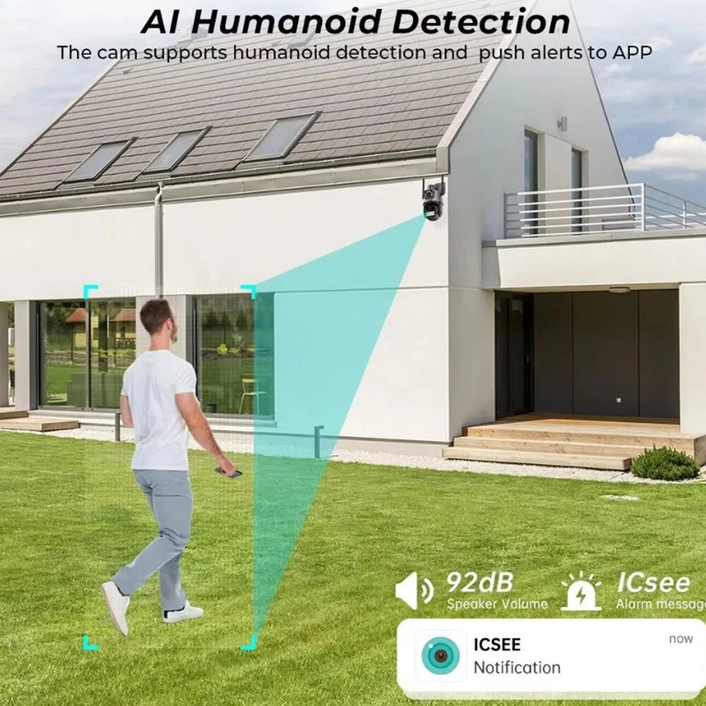 8MP Wireless WIFI Camera Outdoor CCTV PTZ Smart Home Security IR Cam IP66 4K New