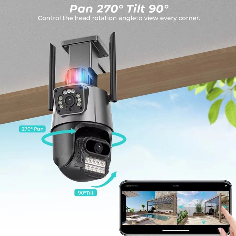 8MP Wireless WIFI Camera Outdoor CCTV PTZ Smart Home Security IR Cam IP66 4K New