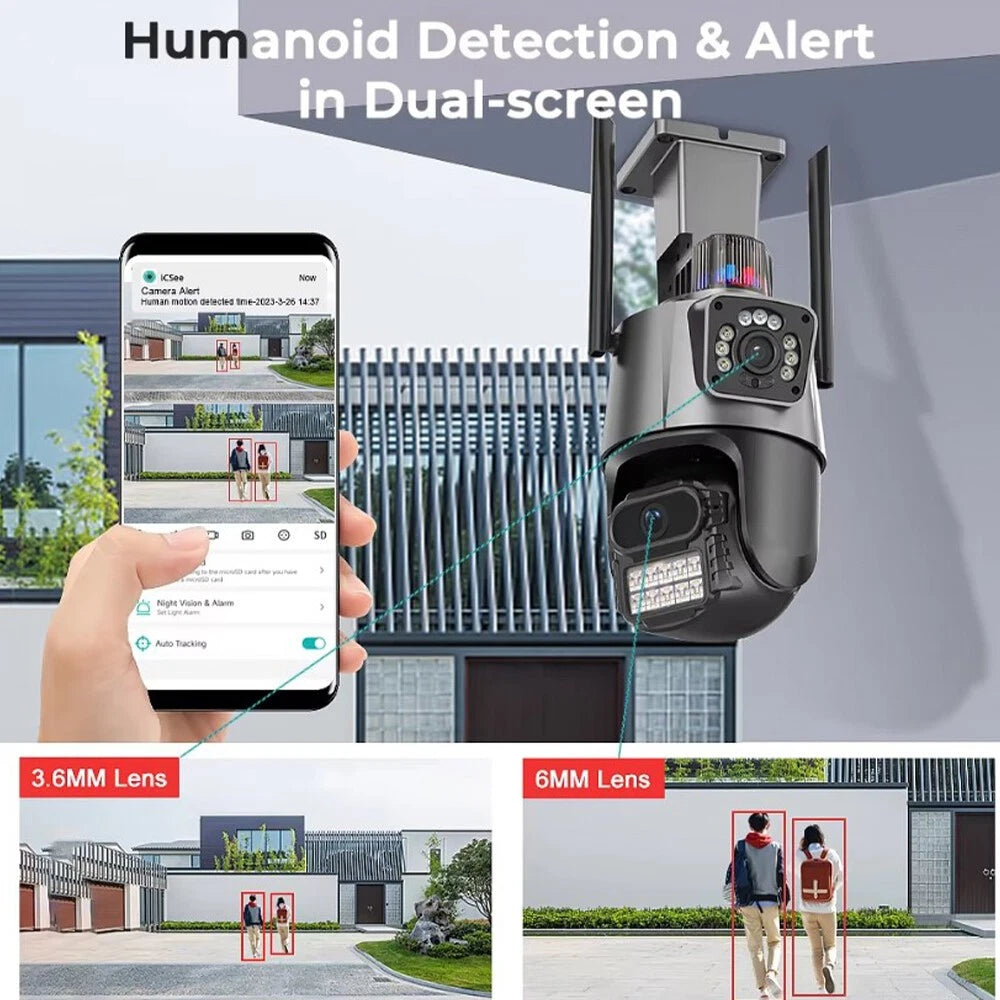 8MP Wireless WIFI Camera Outdoor CCTV PTZ Smart Home Security IR Cam IP66 4K New