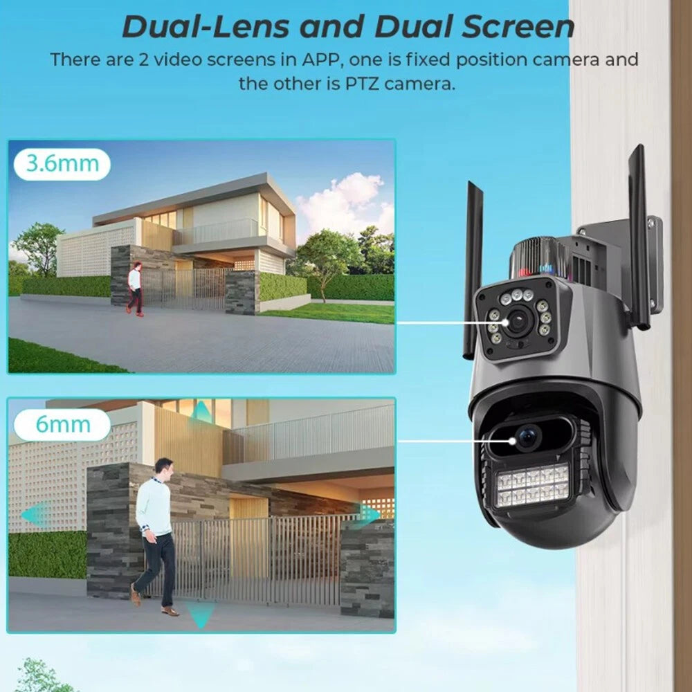 8MP Wireless WIFI Camera Outdoor CCTV PTZ Smart Home Security IR Cam IP66 4K New