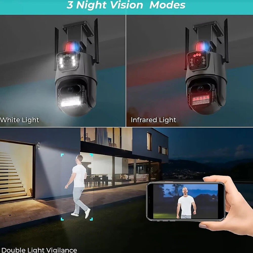 8MP Wireless WIFI Camera Outdoor CCTV PTZ Smart Home Security IR Cam IP66 4K New