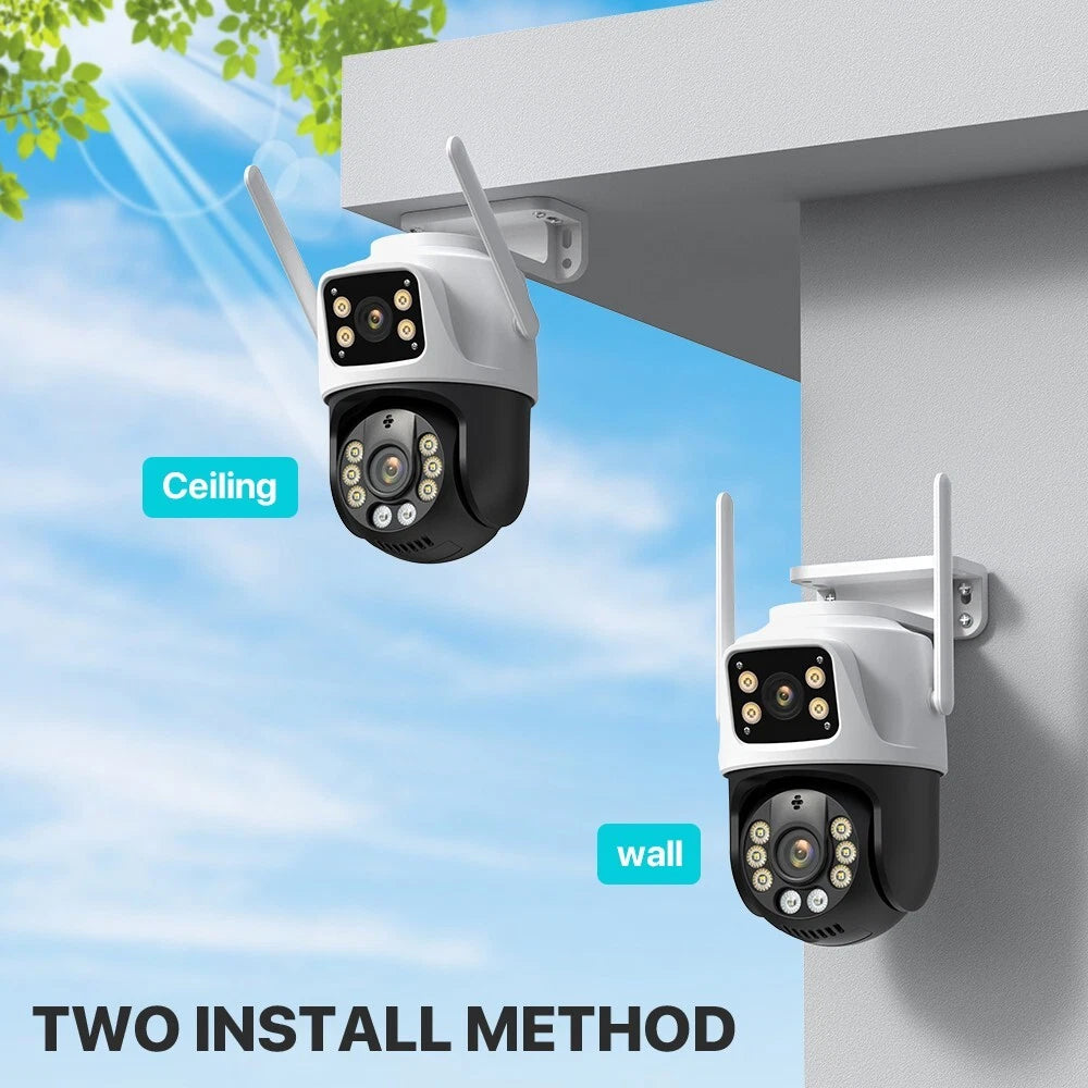 6K Triple Lens CCTV Camera IP PTZ Wireless Wifi Outdoor Home Security Cam