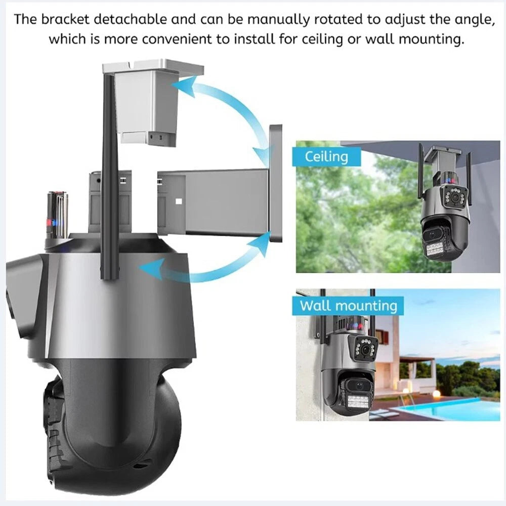 8MP Wireless WIFI Camera Outdoor CCTV PTZ Smart Home Security IR Cam IP66 4K New